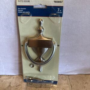 Brass Door Knocker Brass Finish Gate House  7" Same Day Free Shipping